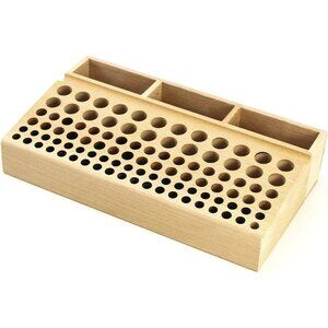 Leather Working Tool Holder, 98 Holes Wooden Leathercraft Tool Rack Stand Organi